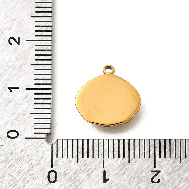 Breloque coquillage émaillé bleu clair en acier inoxydable 304 doré à l’or fin 18 K