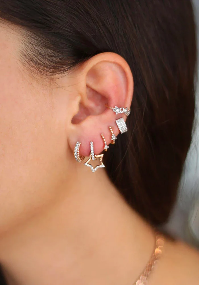Créole Beaded Star Tiny Hoop
