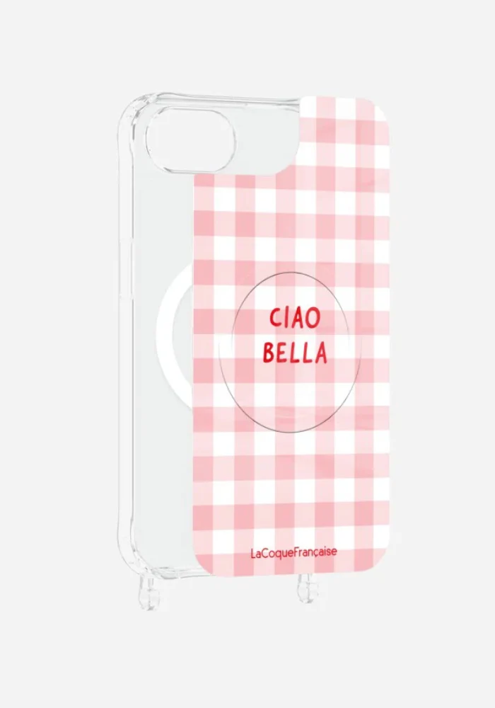 Plaque Magnétique Iphone Vichy Rose Ciao Bella