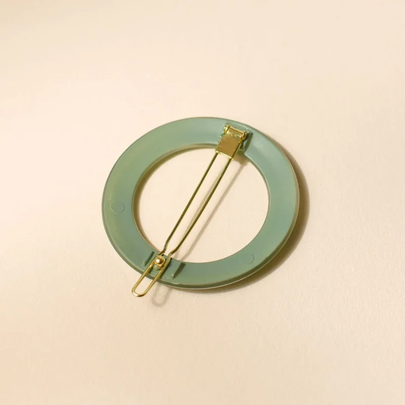Barrette Ronde vert d'Eau - Bachca