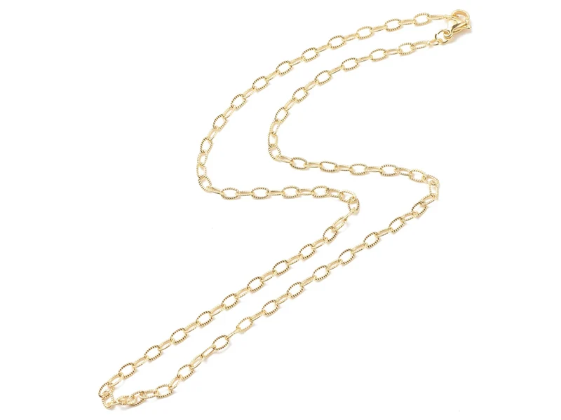 Collier chaîne câble en laiton doré à l’or fin