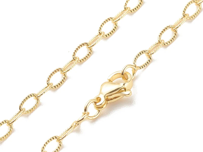 Collier chaîne câble en laiton doré à l’or fin