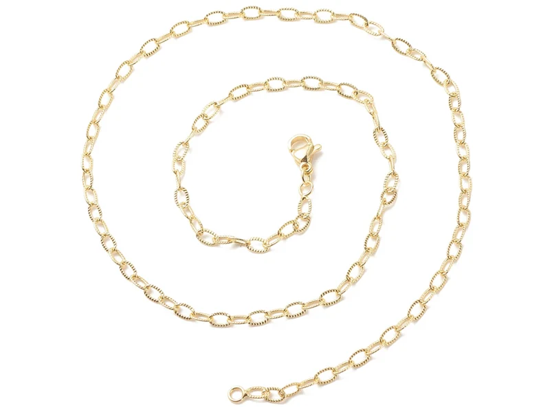 Collier chaîne câble en laiton doré à l’or fin