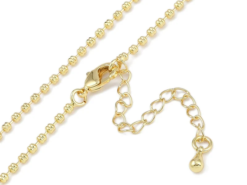 Collier chaîne boule en laiton doré à l’or fin