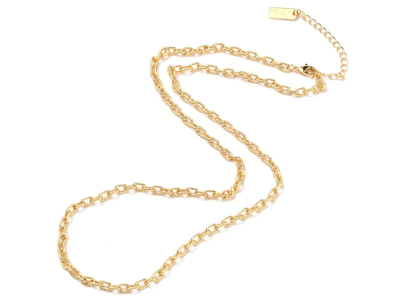 Collier chaîne câble en laiton doré à l’or fin