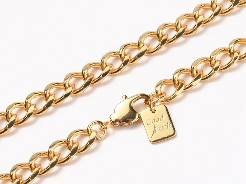 Collier chaîne cubaine en laiton doré à l’or fin
