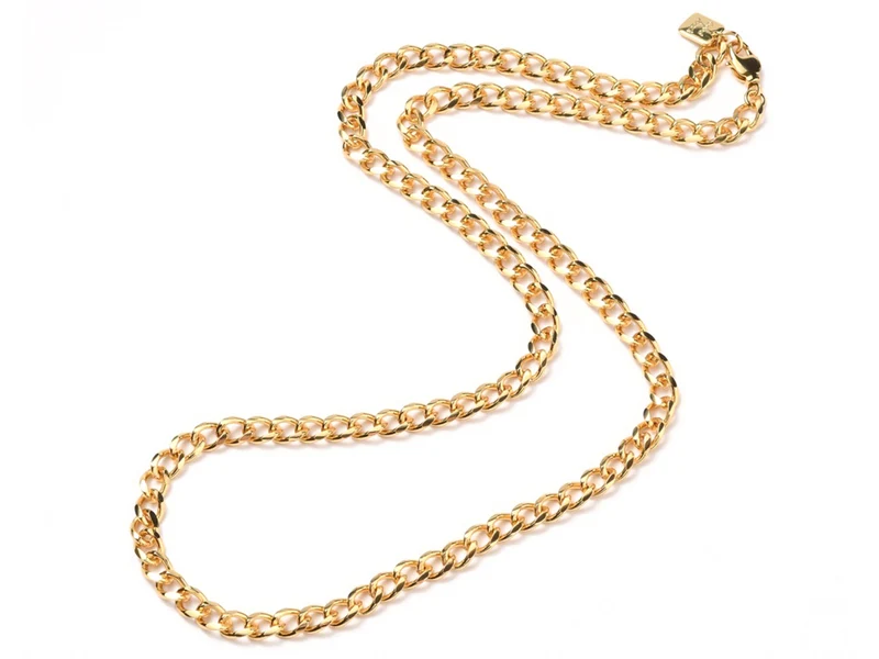 Collier chaîne cubaine en laiton doré à l’or fin