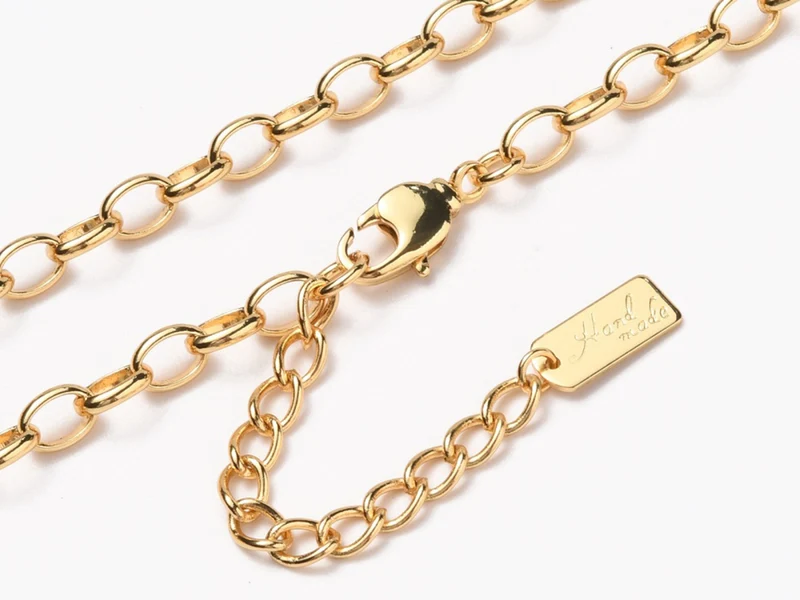 Collier chaîne câble en laiton doré à l’or fin