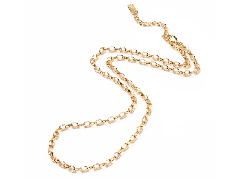 Collier chaîne câble en laiton doré à l’or fin