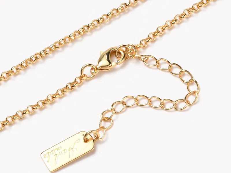 Collier chaîne rolo en laiton doré à l’or fin