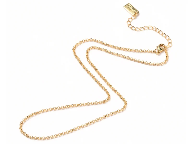 Collier chaîne rolo en laiton doré à l’or fin