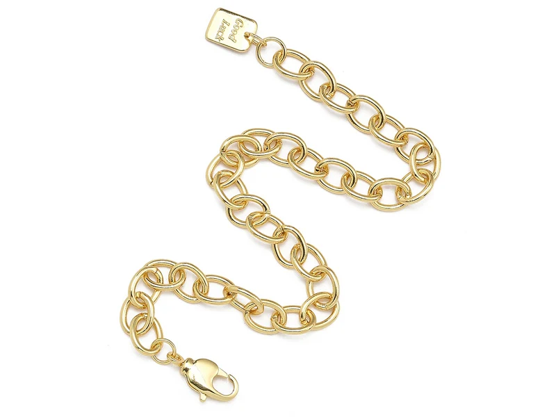 Bracelet chaîne gourmette en laiton doré à l’or fin – 21 cm