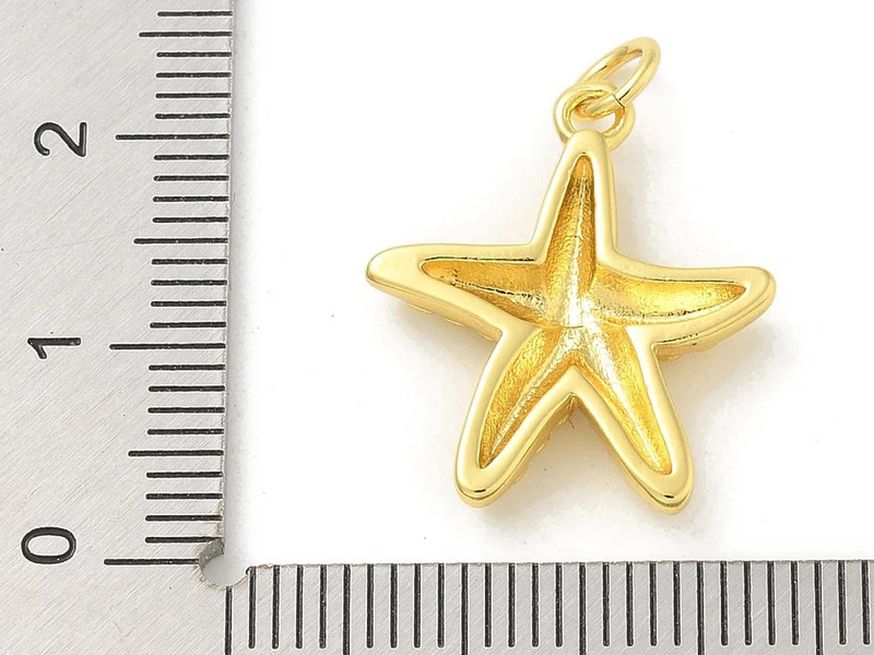 Breloque étoile de mer en laiton doré à l’or fin