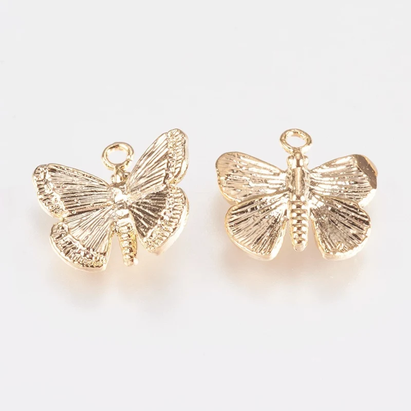 Breloque papillon doré à l’or fin