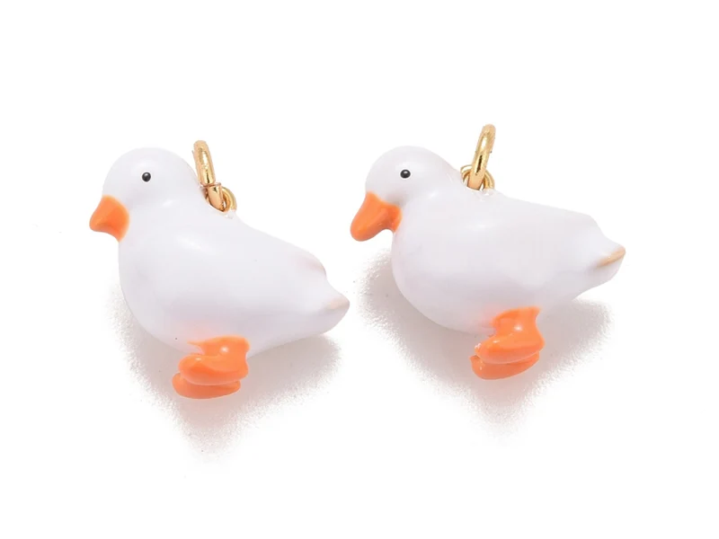 Breloque canard émaillé doré