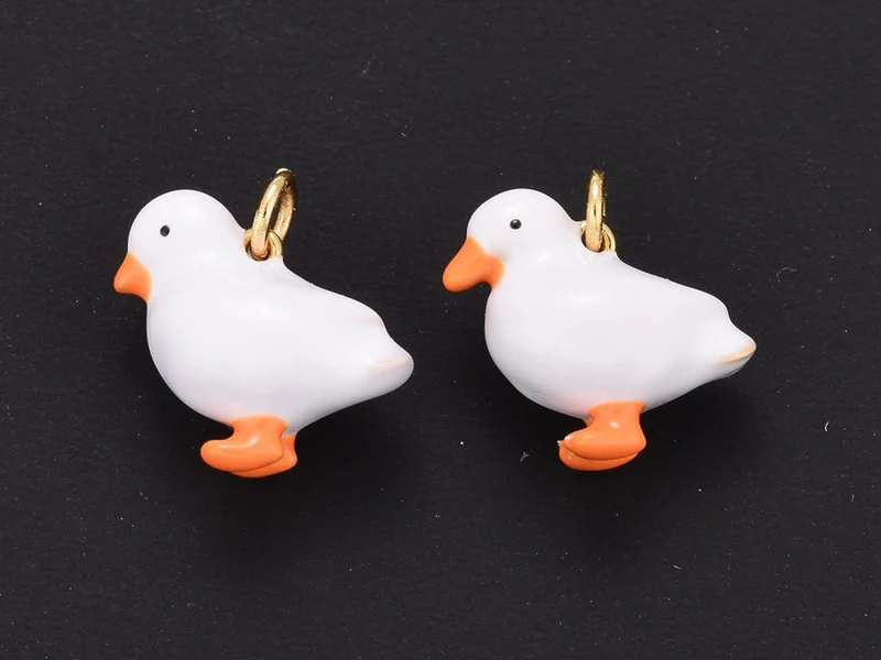 Breloque canard émaillé doré