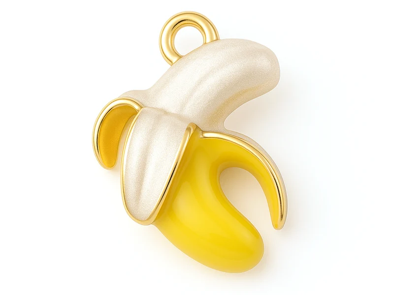 Breloque banane émaillée dorée