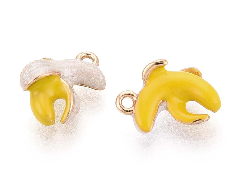 Breloque banane émaillée dorée