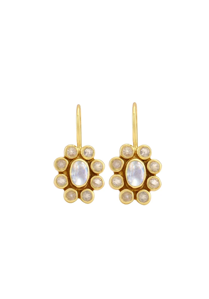 Boucles D'oreilles 9 Planètes Pierre De Lune