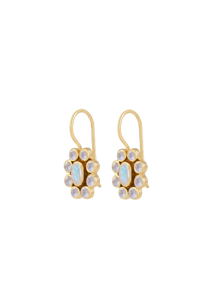 Boucles D'oreilles 9 Planètes Pierre De Lune