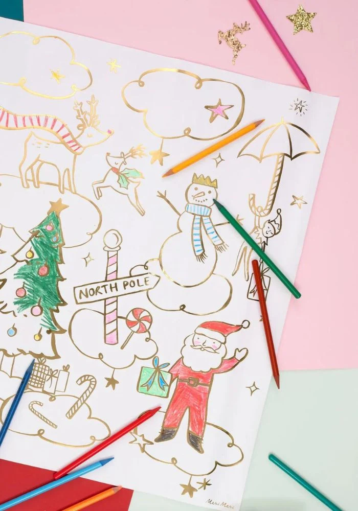 Boite De 2 Affiches De Noel A Colorier