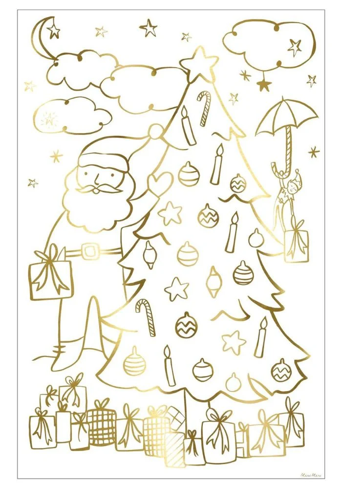Boite De 2 Affiches De Noel A Colorier