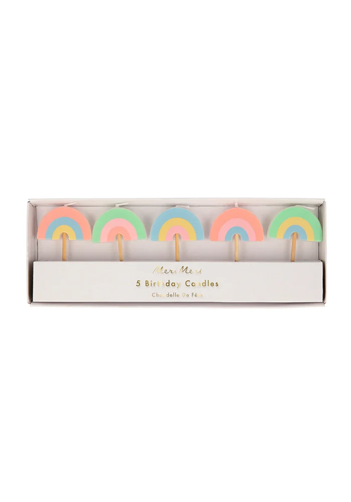 Boite De 5 Bougies Arc En Ciel Pastels