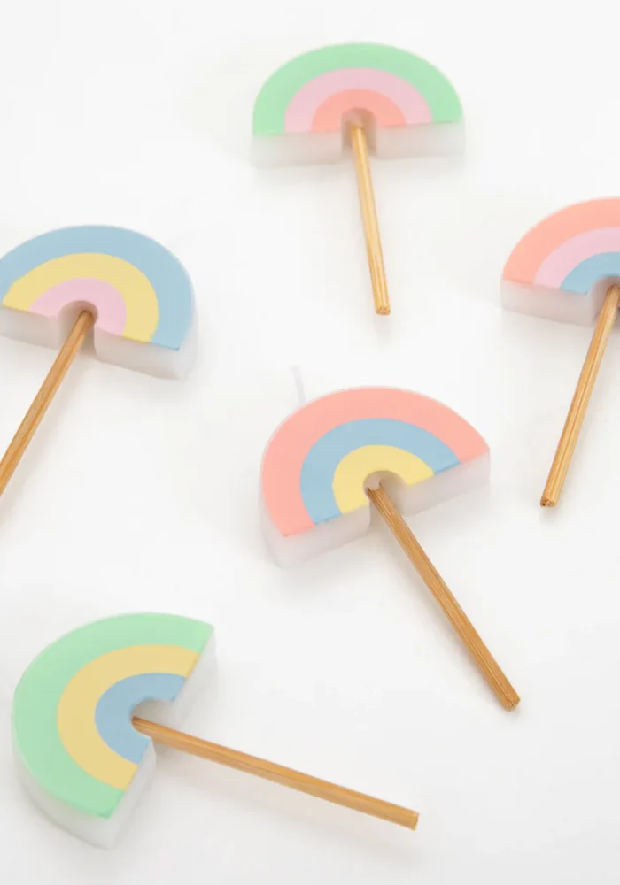 Boite De 5 Bougies Arc En Ciel Pastels