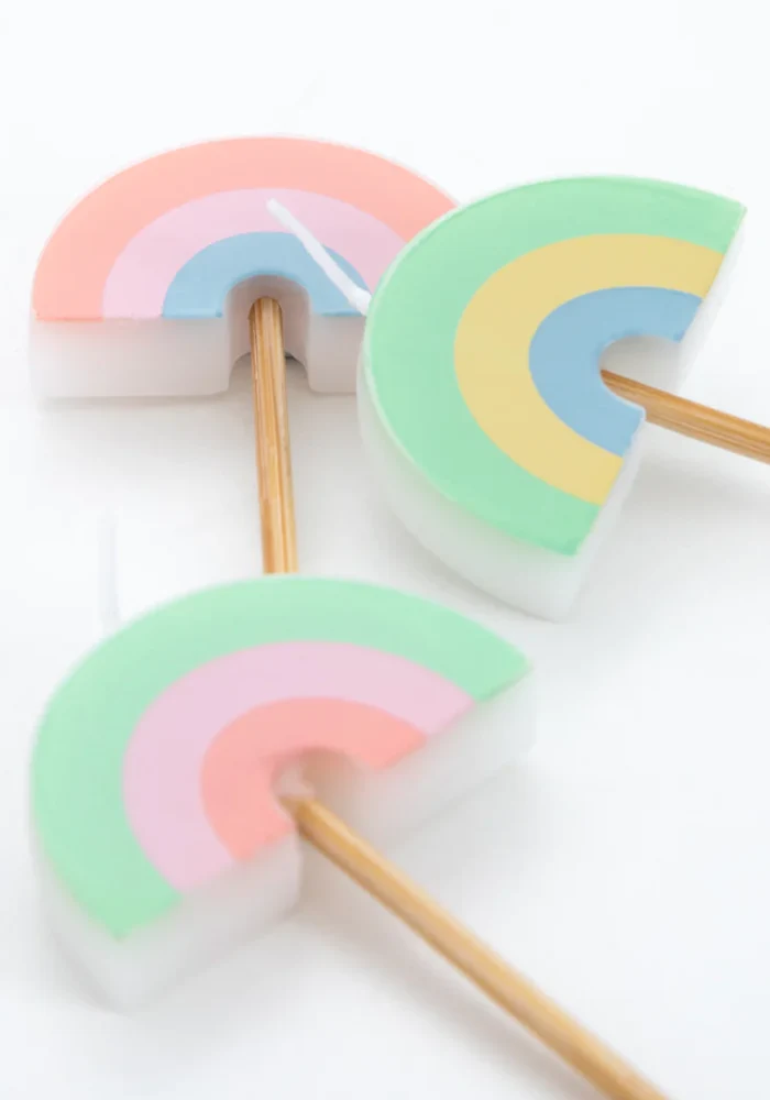 Boite De 5 Bougies Arc En Ciel Pastels