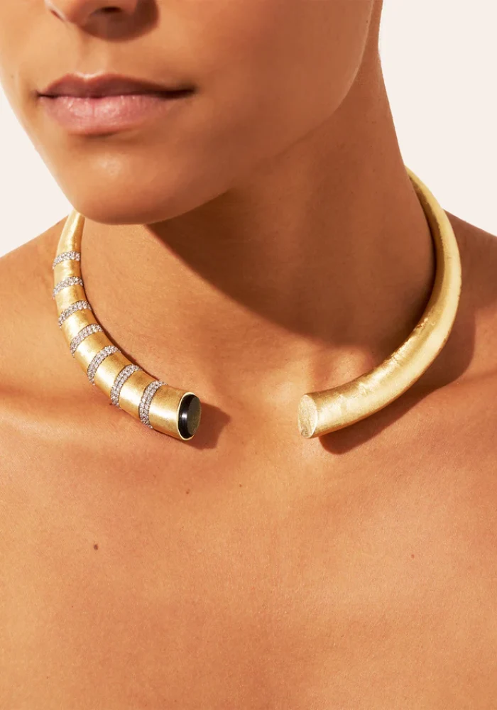 Collier Torque Minuit Obsidienne
