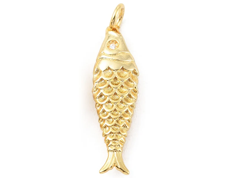 Breloque poisson en laiton doré à l’or fin