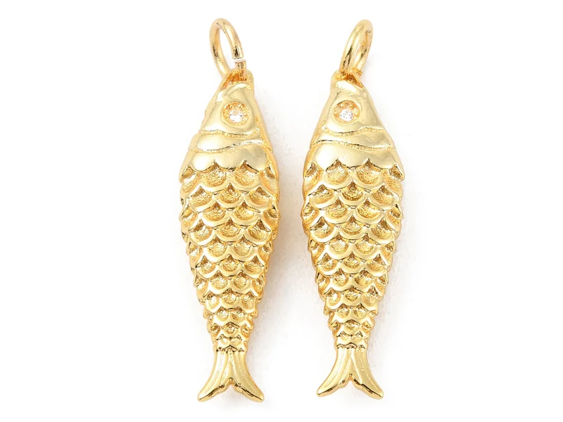 Breloque poisson en laiton doré à l’or fin