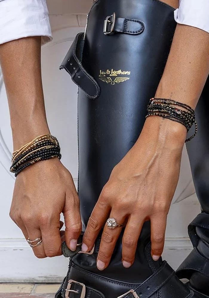 Bracelet 3 Tours Ou Collier Black Panther Slim