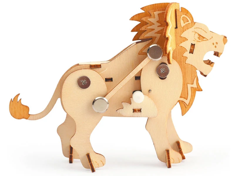Maquette en bois 3D mécanique lion
