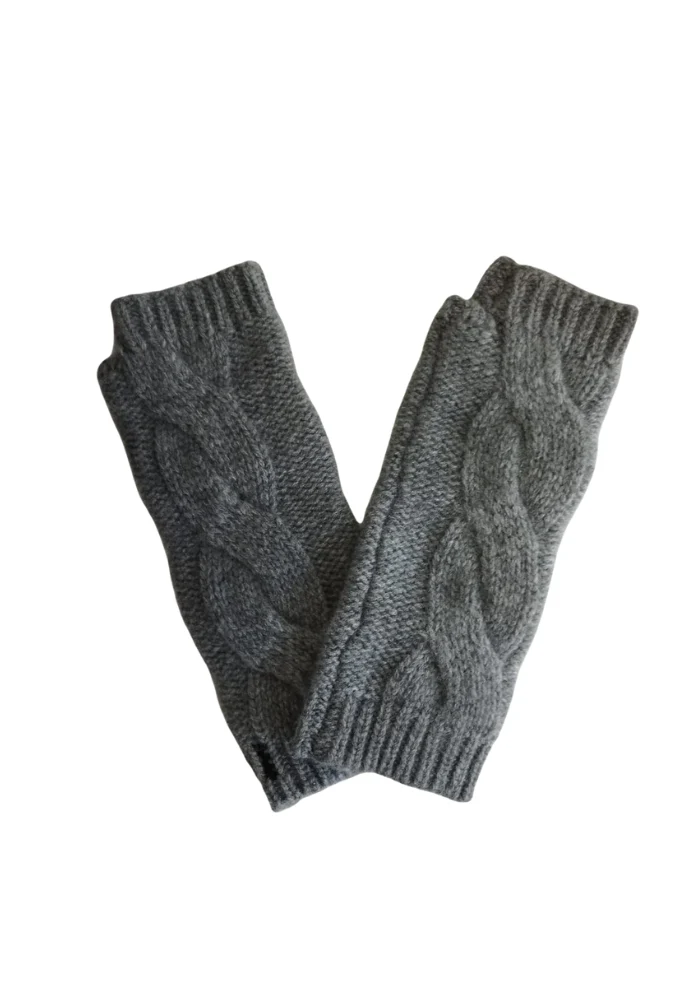 Mitaines Cachemire Cable Gris