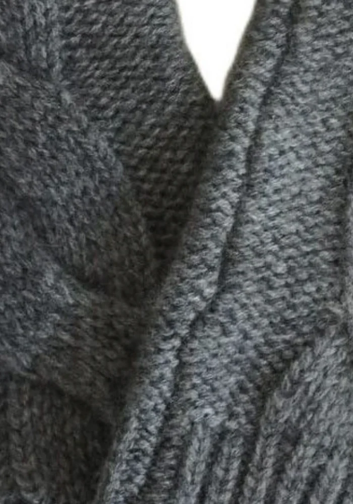 Mitaines Cachemire Cable Gris