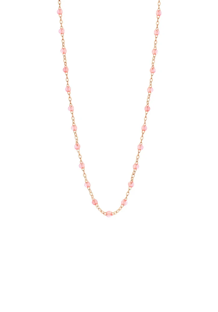 Collier Classique Gigi Or Rose Et Résines Rosée 42 cm