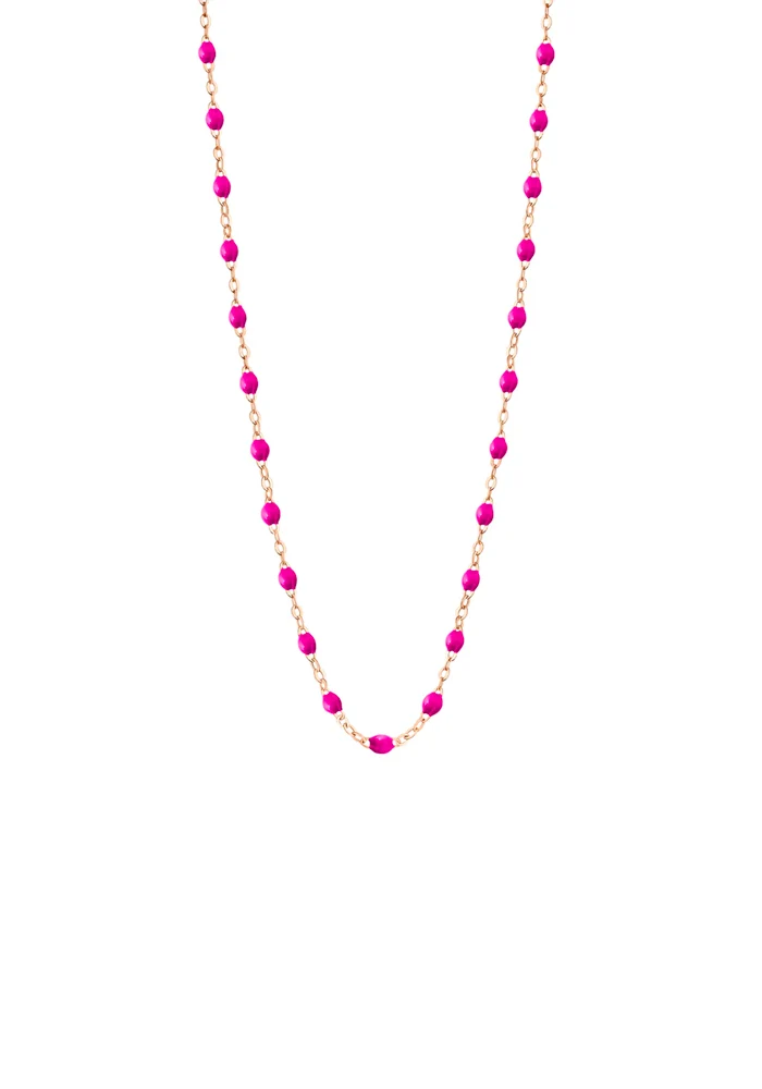 Collier Classique Gigi Or Rose Et Résines Bonbon 42cm