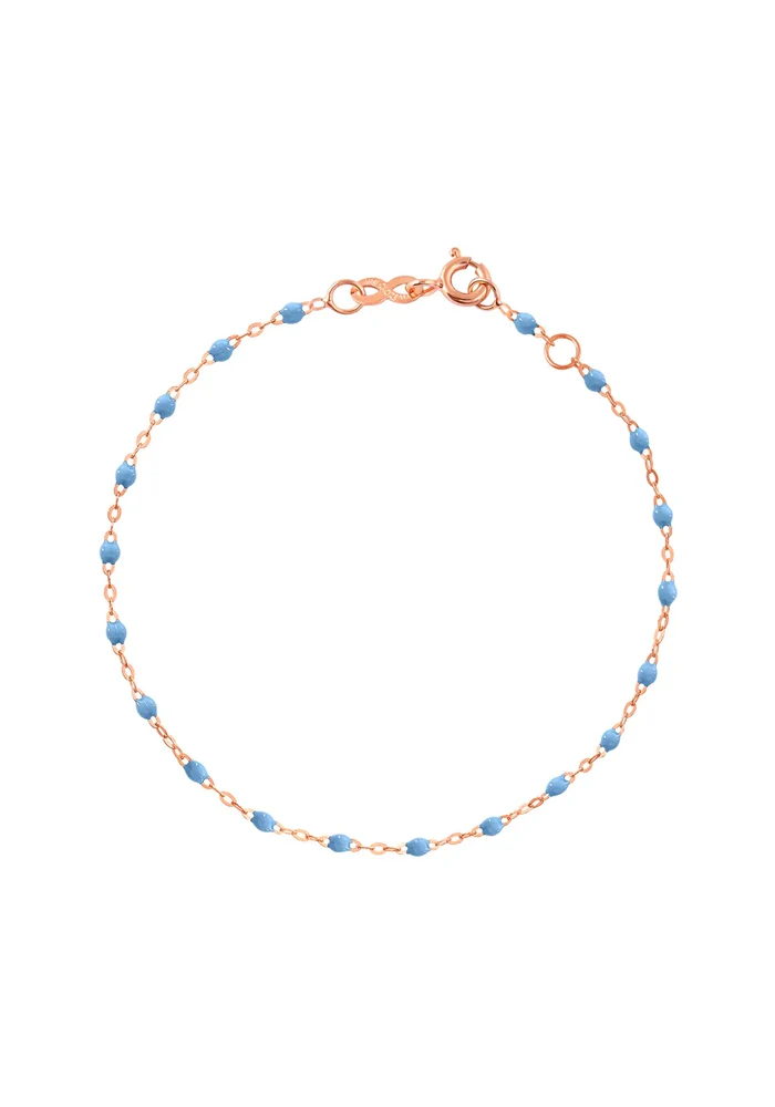 Bracelet Classique Gigi Or Rose Et Résines Ciel 17cm