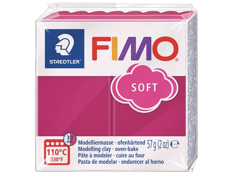 Pâte Fimo soft framboise T23 fruit rouge givré