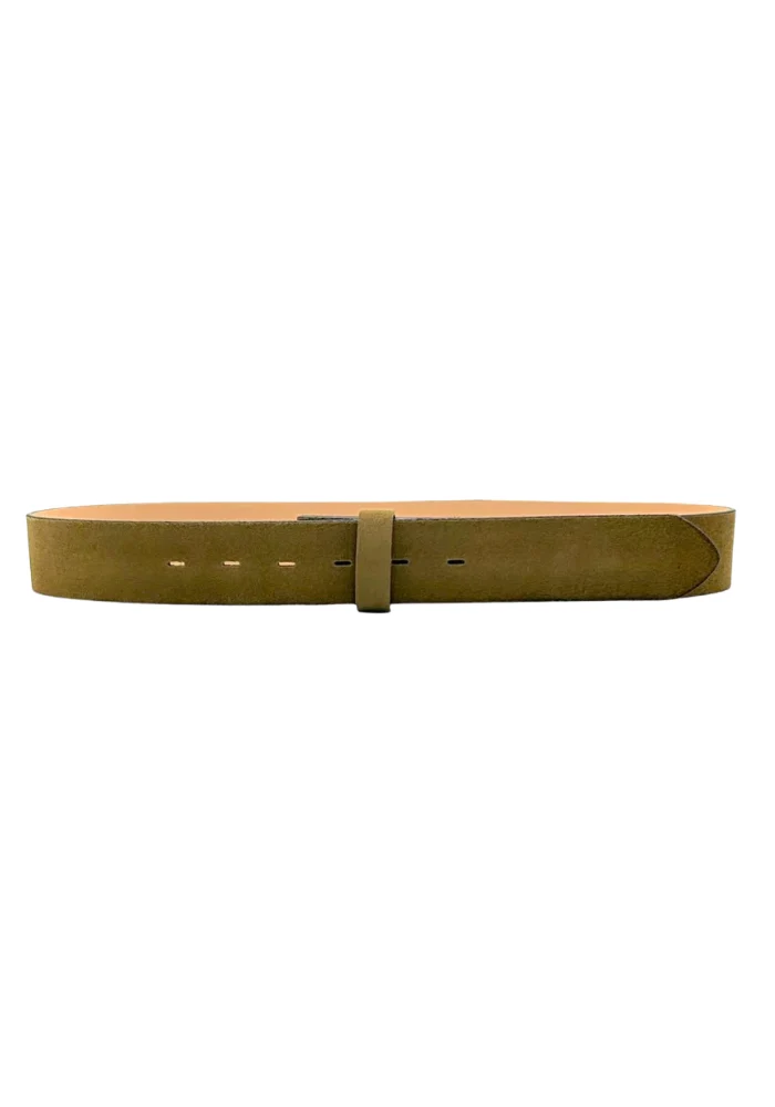 Tige De Ceinture En Cuir Suede Kaki