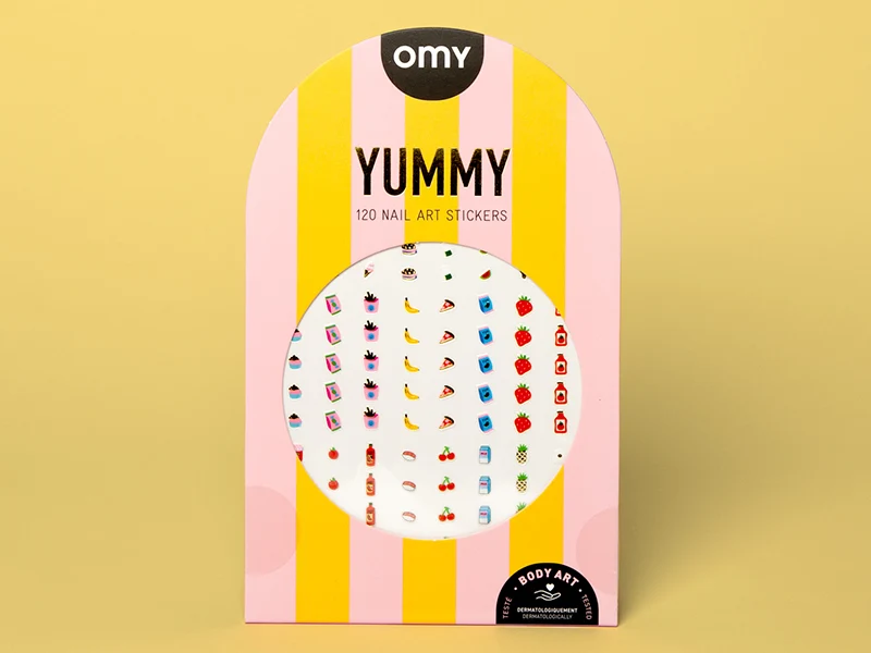 Stickers Nail art Yummy - Set de 120 stickers ongles OMY