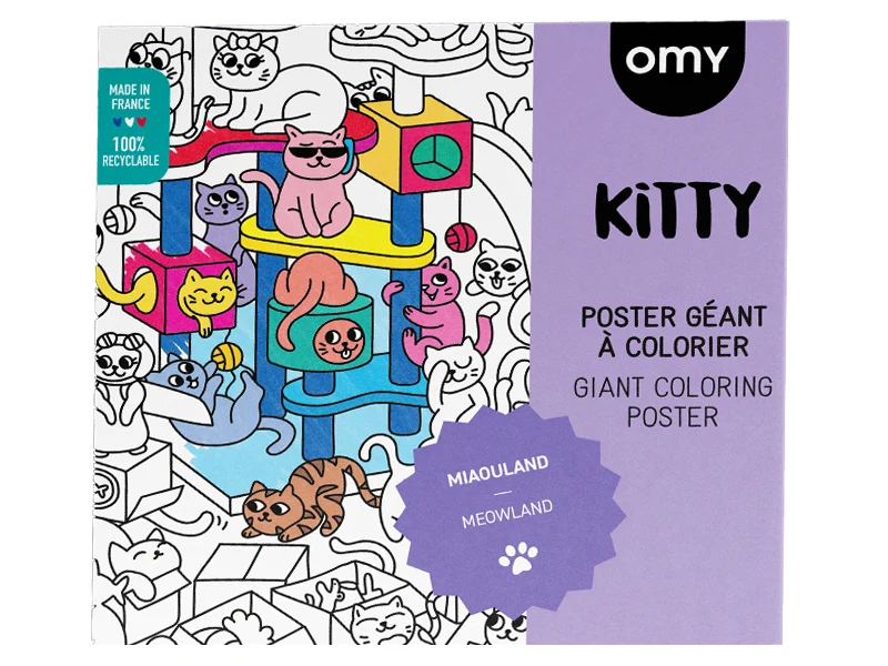 Poster géant à colorier - KITTY - OMY