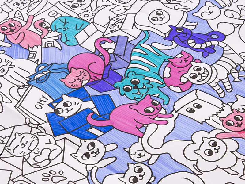 Poster géant à colorier - KITTY - OMY
