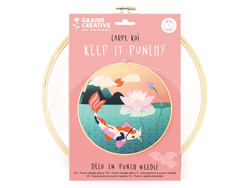 Kit punch needle carpe koi - Graine Creative