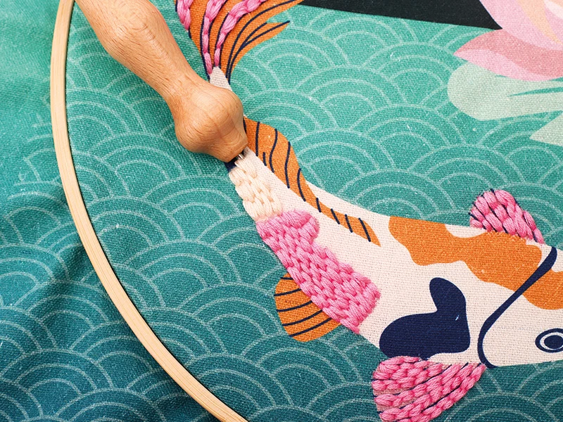 Kit punch needle carpe koi - Graine Creative