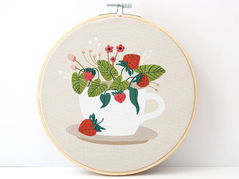 Kit broderie partielle - Fraise des bois