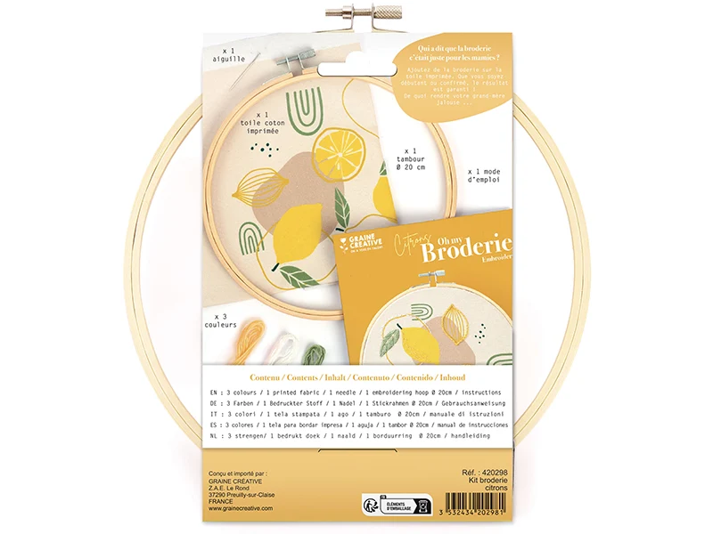 Kit broderie partielle - Citron