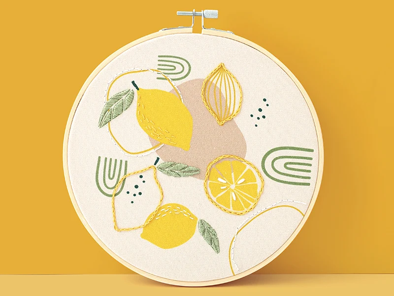 Kit broderie partielle - Citron