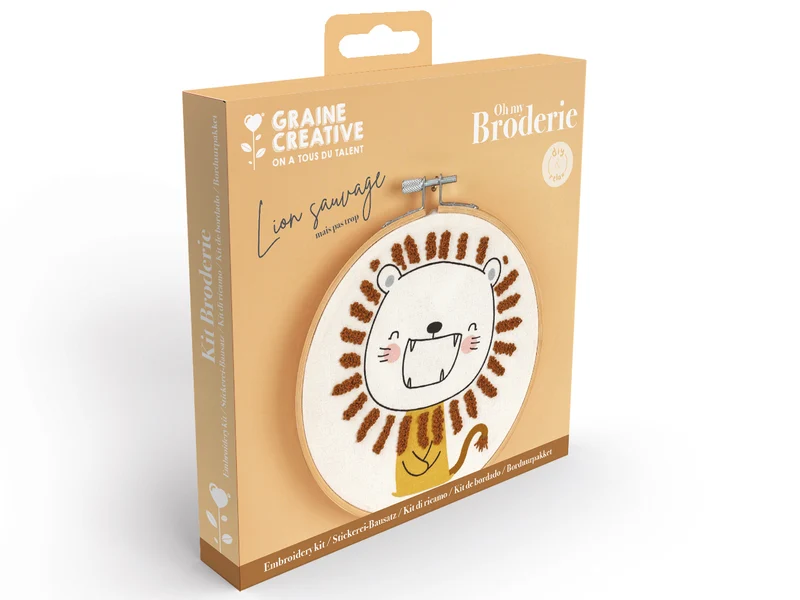 Kit de broderie partielle - Lion (Débutants)